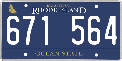 RI license plate 671564