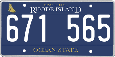 RI license plate 671565
