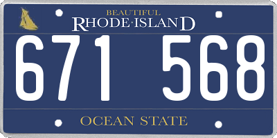 RI license plate 671568