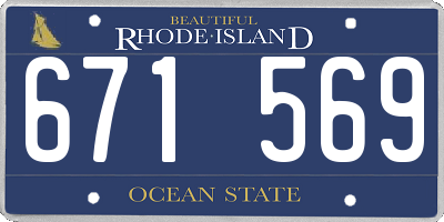 RI license plate 671569