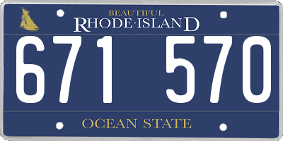 RI license plate 671570