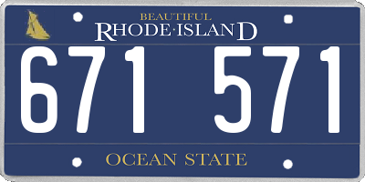 RI license plate 671571
