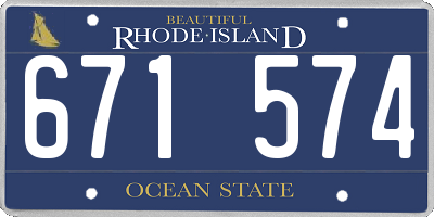 RI license plate 671574