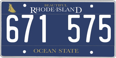RI license plate 671575