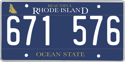 RI license plate 671576