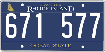 RI license plate 671577