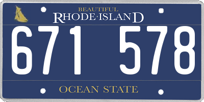 RI license plate 671578