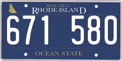 RI license plate 671580