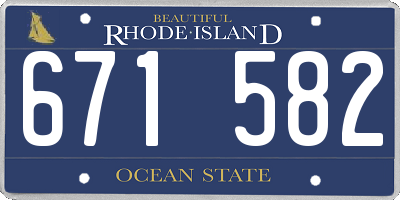 RI license plate 671582