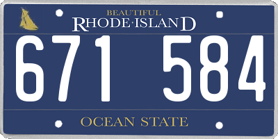 RI license plate 671584