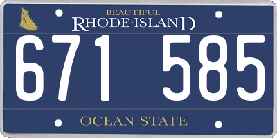 RI license plate 671585