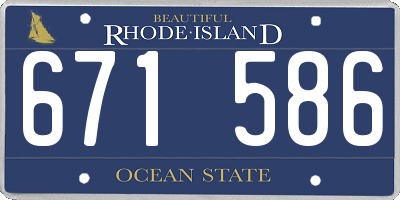 RI license plate 671586