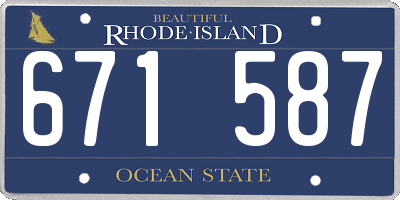 RI license plate 671587