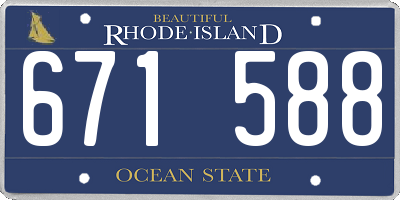 RI license plate 671588