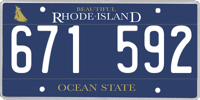 RI license plate 671592