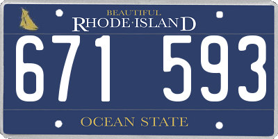 RI license plate 671593