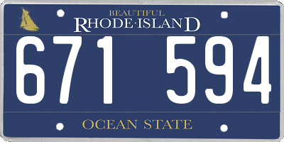 RI license plate 671594