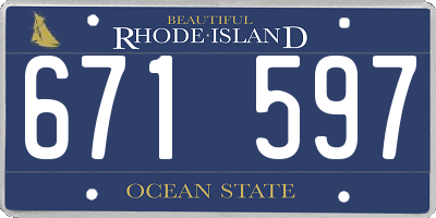 RI license plate 671597