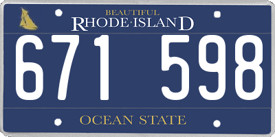 RI license plate 671598