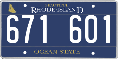 RI license plate 671601