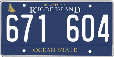 RI license plate 671604