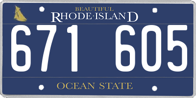 RI license plate 671605
