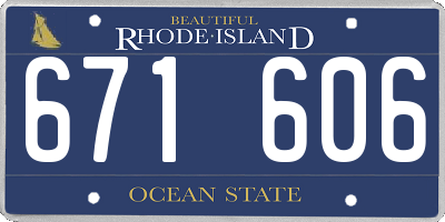 RI license plate 671606