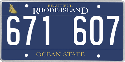 RI license plate 671607