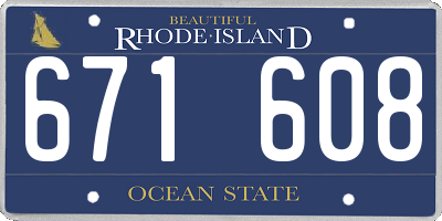 RI license plate 671608
