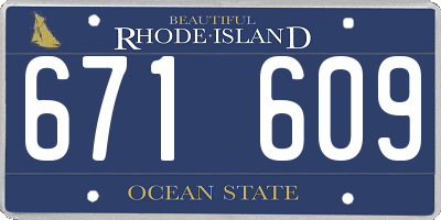 RI license plate 671609