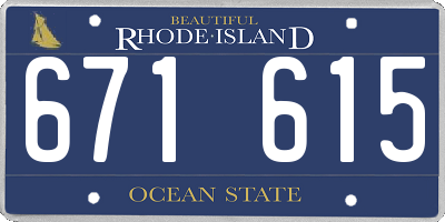 RI license plate 671615