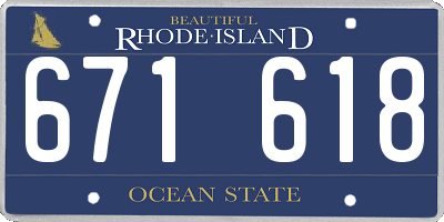 RI license plate 671618