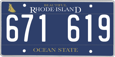 RI license plate 671619