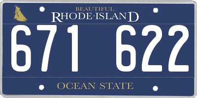 RI license plate 671622