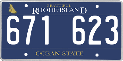 RI license plate 671623