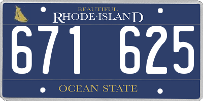 RI license plate 671625