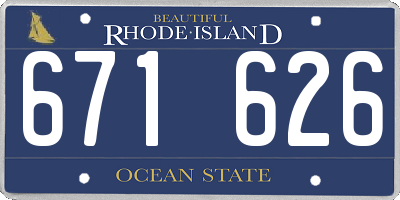 RI license plate 671626