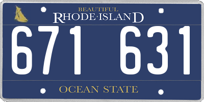 RI license plate 671631