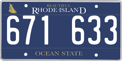 RI license plate 671633