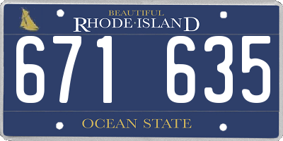 RI license plate 671635