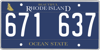 RI license plate 671637