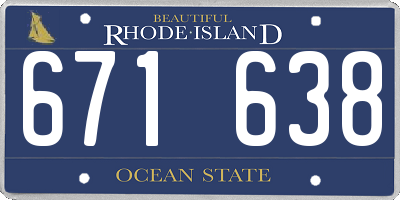 RI license plate 671638