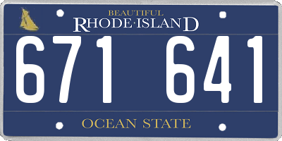 RI license plate 671641