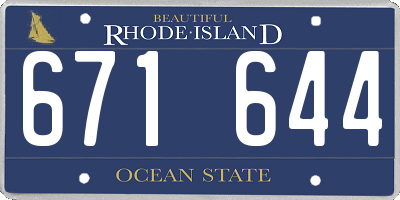 RI license plate 671644