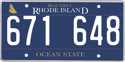RI license plate 671648