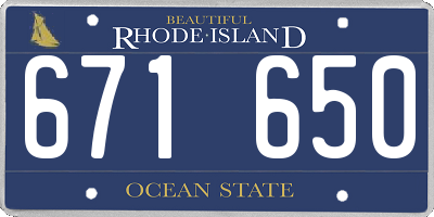 RI license plate 671650