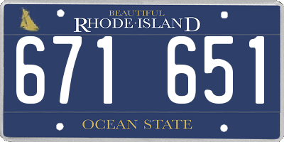 RI license plate 671651