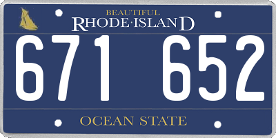 RI license plate 671652
