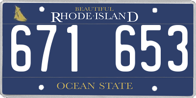 RI license plate 671653
