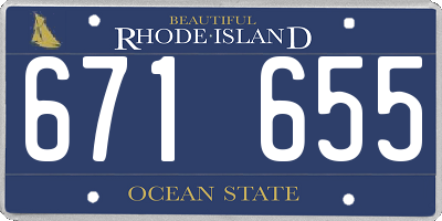 RI license plate 671655
